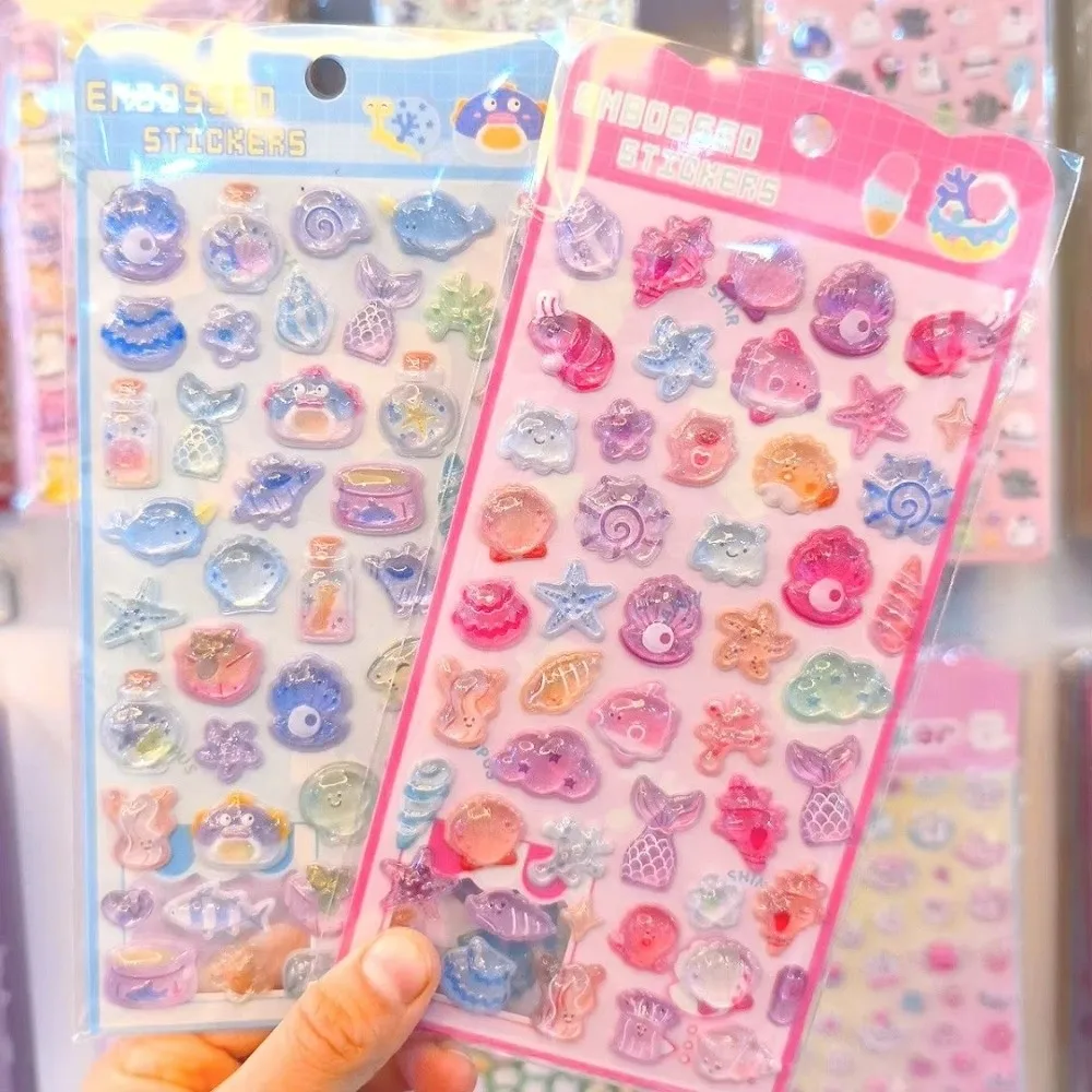 Embossed Texture 3D Embossed Sticker Crystal Resin Solid Sticker Crystal Drop Sticker 3D Raised Effect Kawaii Design