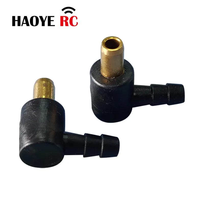 Haoye 2Pcs L-type Plastic-coated Oil Nozzle/Brushless Electric Gasoline & Methanol Ship Refueling Nozzle For RC Boat Accessories