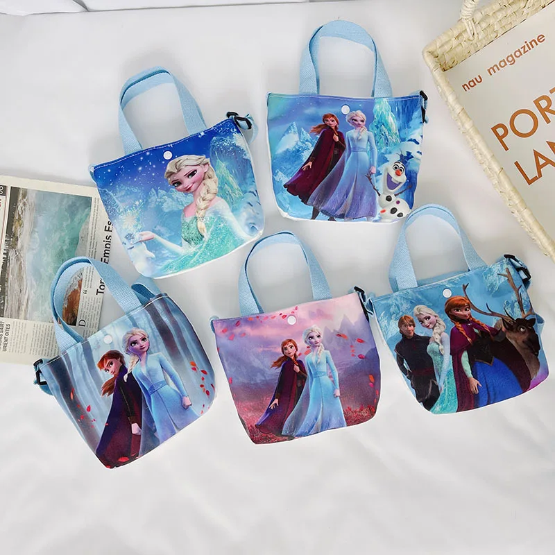 Disney Frozen Shoulder bag Anime Elsa Anna Princess Canvas bag Cartoon Handbags Messenger Bag for Baby Girls Birthday Gifts