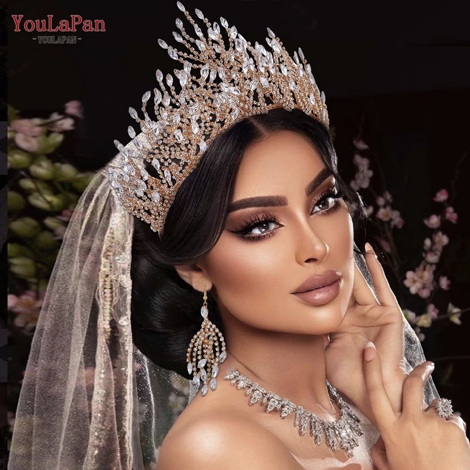 TOPQUEEN Bridal Crown Wedding Headband Woman Hair Accessories for