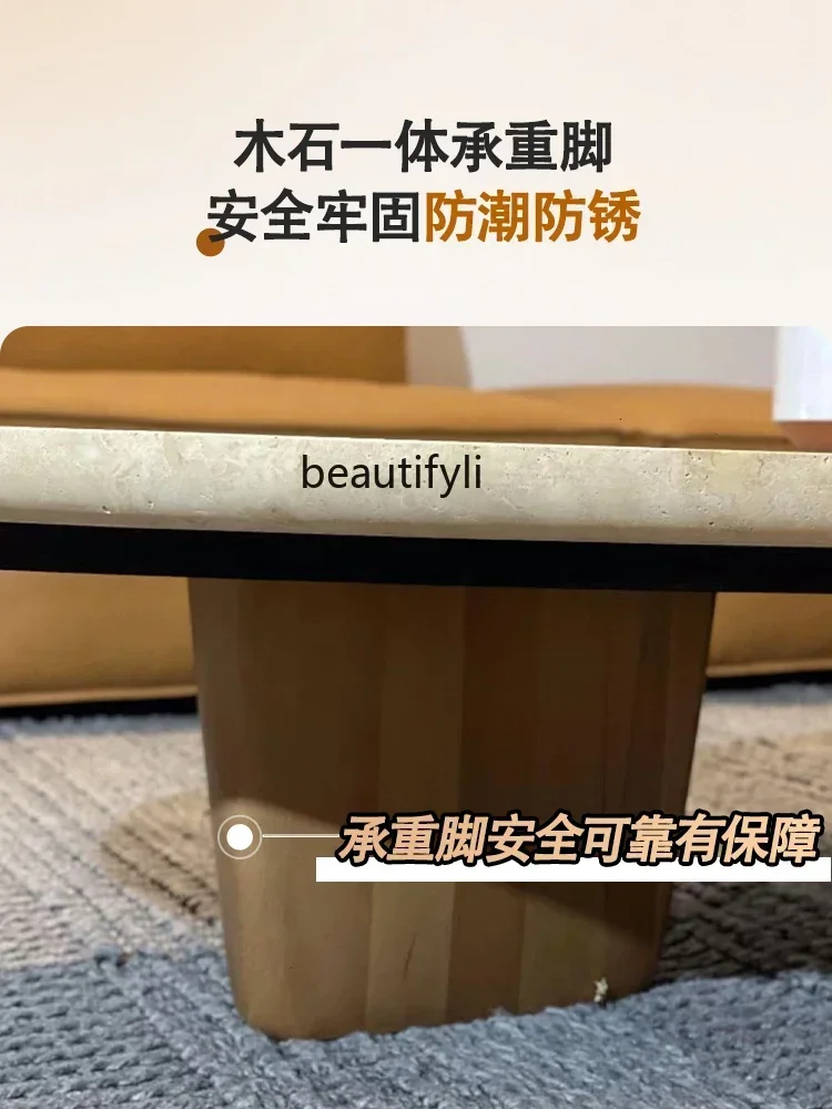 178CC Italian minimalist inspired shape natural marble surface design light luxury living room modern simple coffee table