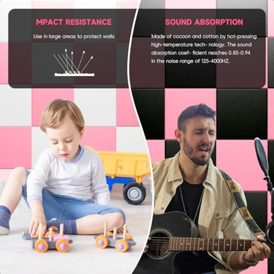 لوحة فلين مقاس 48 × 36 بوصة مكونة من 12 قطعة من بلاط الحائط مع 48 علامة تبويب لاصقة قابلة للإزالة و30 دبابيس ضغط لوحات فلين كبيرة للجدران المثالية #6