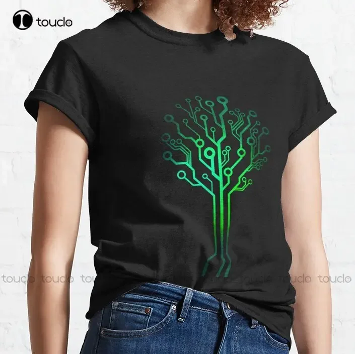 New Green Tree Electronic Circuit Board Classic T-Shirt Sleeveless Shirts For Women Cotton Xs-5Xl Unisex Fashion Funny Tshirt