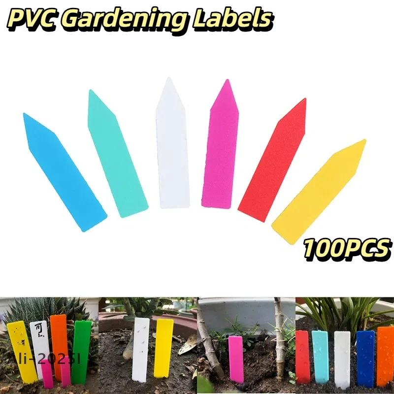 

100PCS/set PVC Gardening Labels Waterproof Colorful Plant Markers Garden Bonsai Succulent Seedings Tags Sign Garden Tools