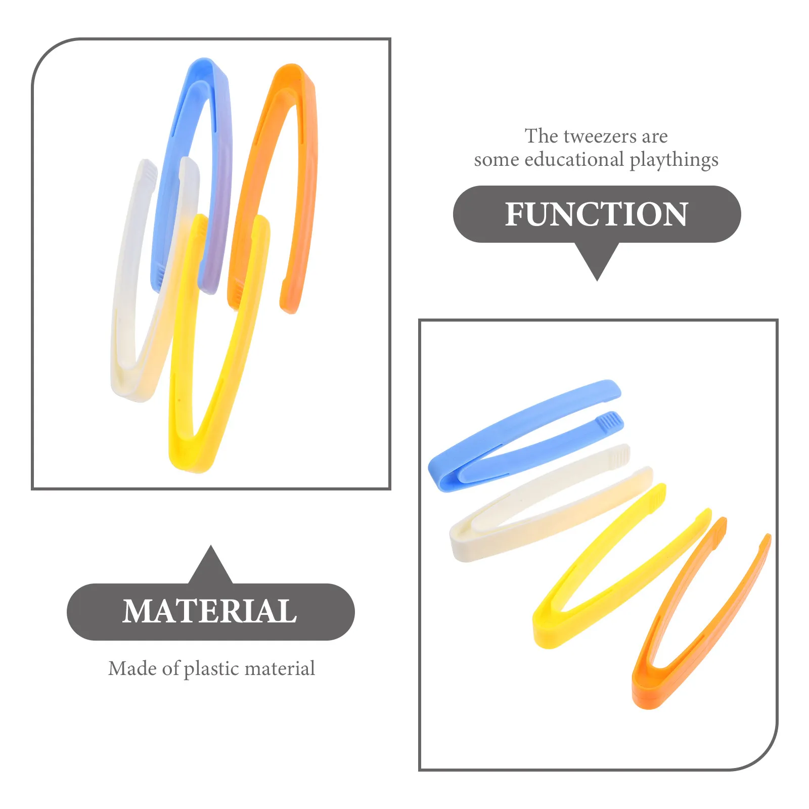 

20Pcs Plastic Tweezers Children Fine Motor Skills Training Experimental Kindergarten Science School Supply Kids Tweezers