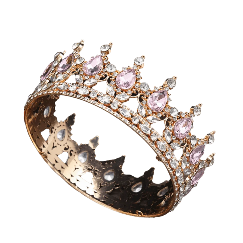 حجر الراين الباروك تماشا التيجان كعكة زينة جولة الملكة الأميرة تيارا الفاخرة كريستال الشعر مجوهرات التيجان الزفاف