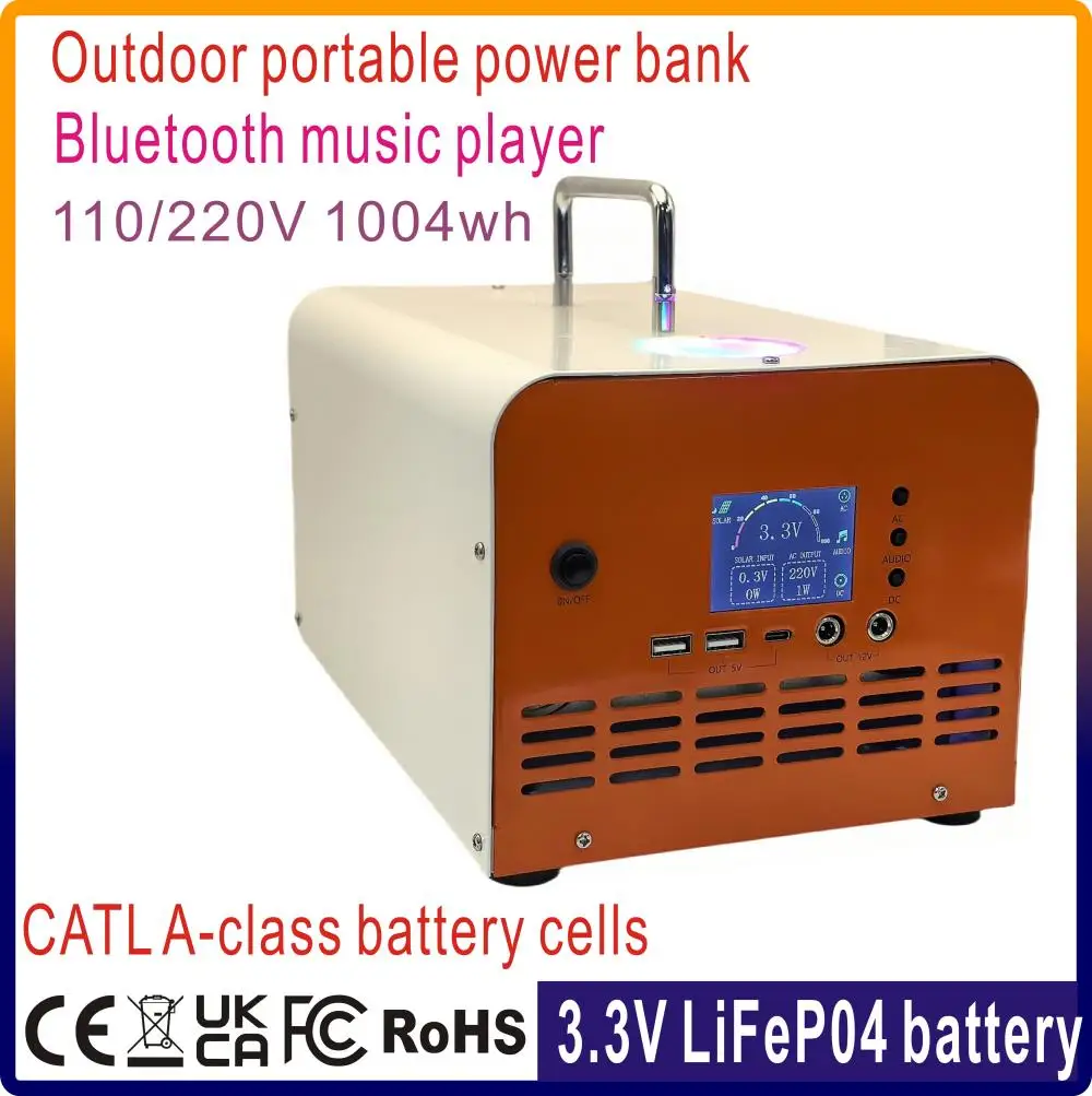 

2025 New portable power station 1004Wh LiFePO4 battery, with 1 (1004W) AC output, suitable for outdoor camping, RV, and home use