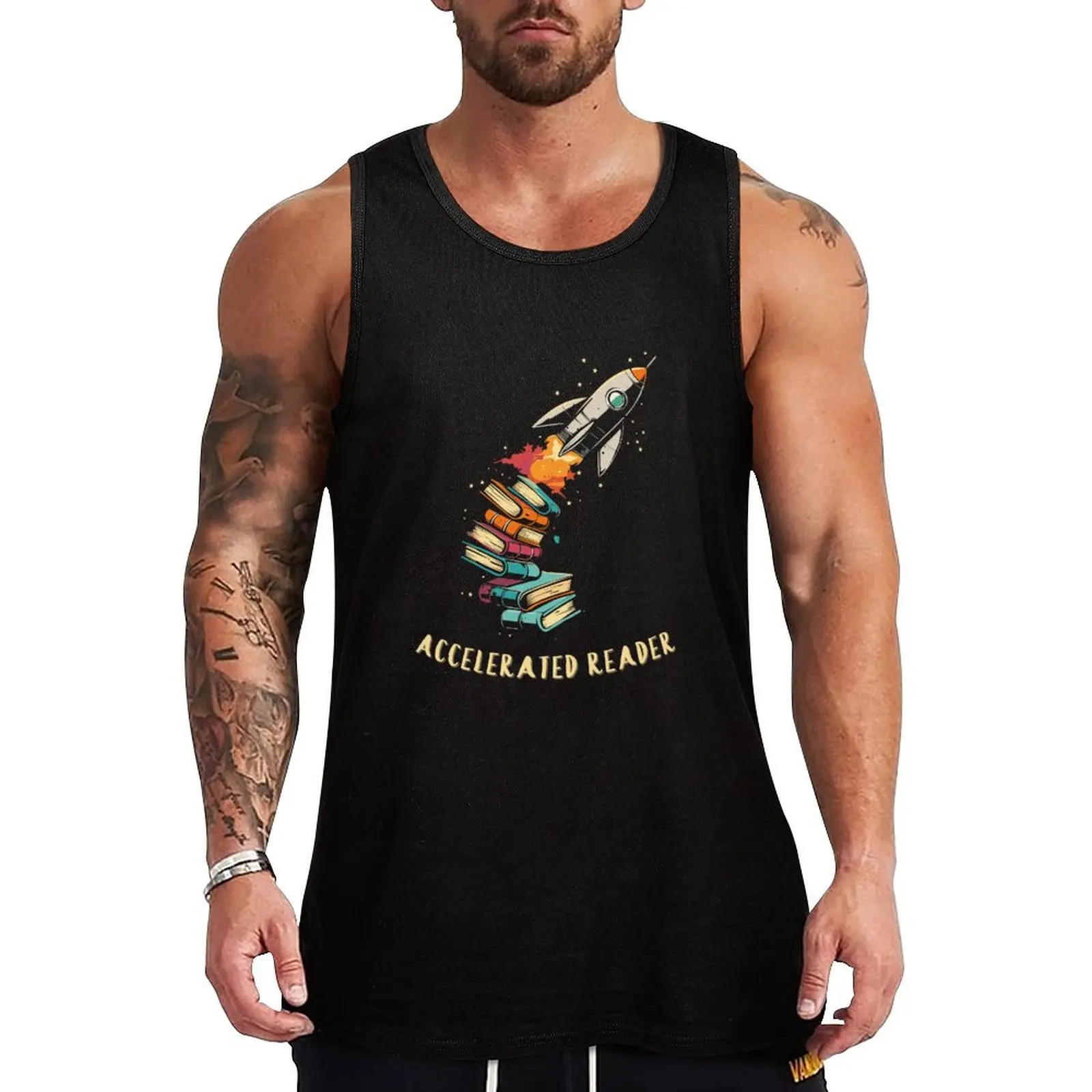 

Accelerated reader Tank Top sleeveless gym shirts male T-shirt for fitness