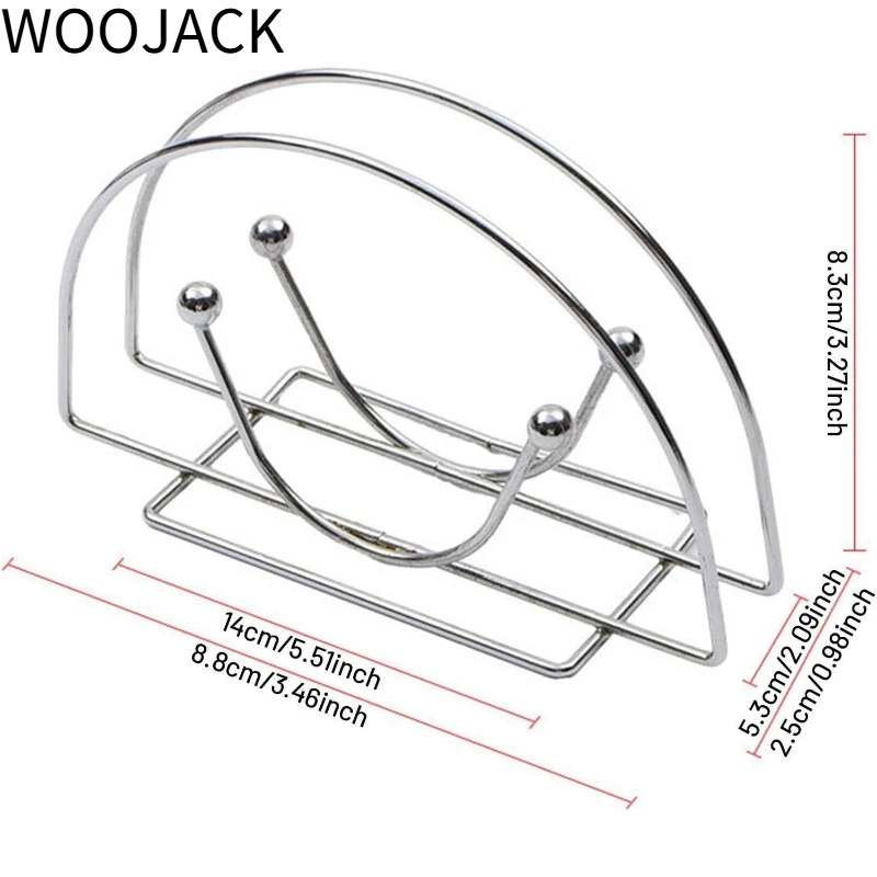 WOOJACK Rustic Semicircle Paper Towel Holder Napkin Storage Dispenser Iron Napkin Stand Kitchen Table Tissue Storage Holder