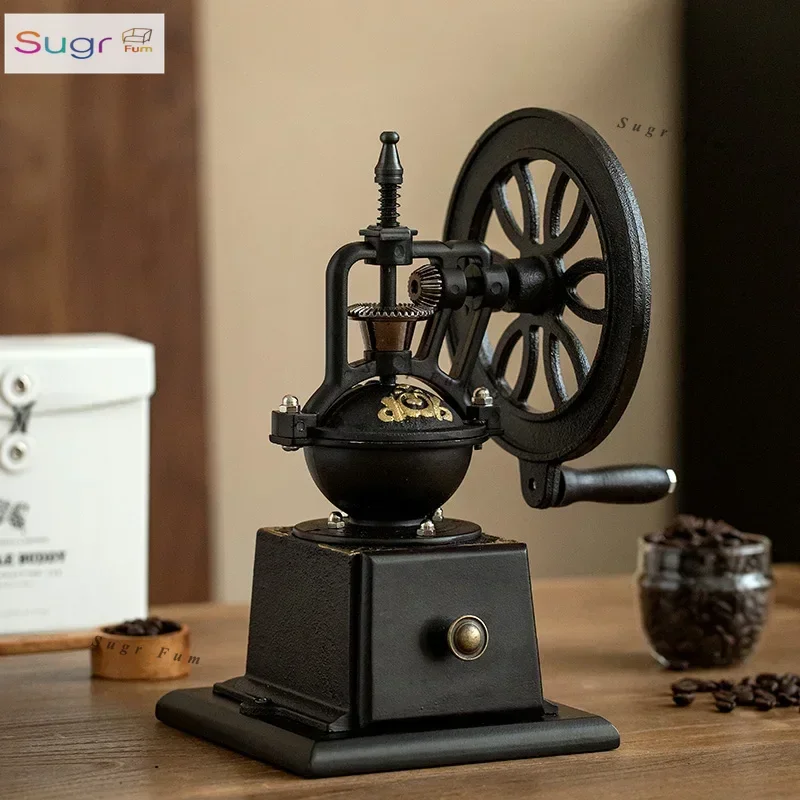 

Royal coffee, hand crank bean grinder, retro Ferris wheel ornament, home coffee bean grinder, hand grinder, coffee machine