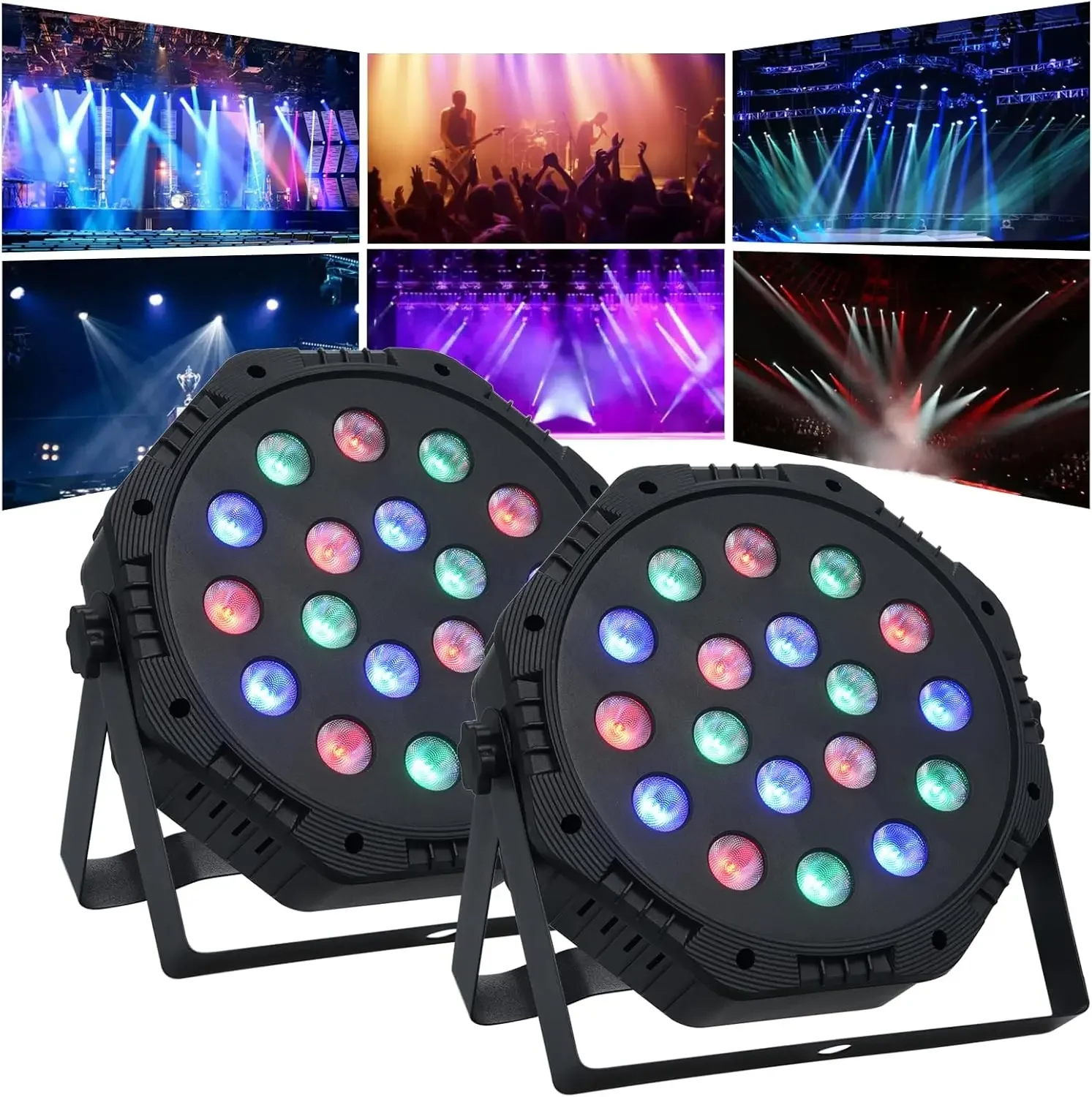 

Ultra-Thin PAR Lamp 18/36 Pcs Single Color Stage Light for Dance Room Color Changing Seven-Color System for Wedding Atmosphere