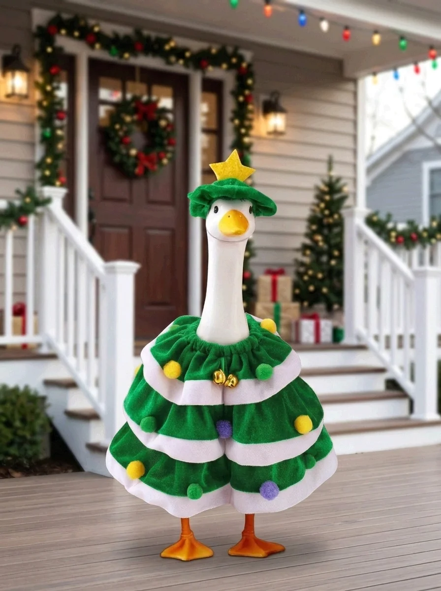 3Pcs/Set Raincoat Porch Goose Outfits Summer Lawn Costume Yard Umbrella Hat Cloth for 23