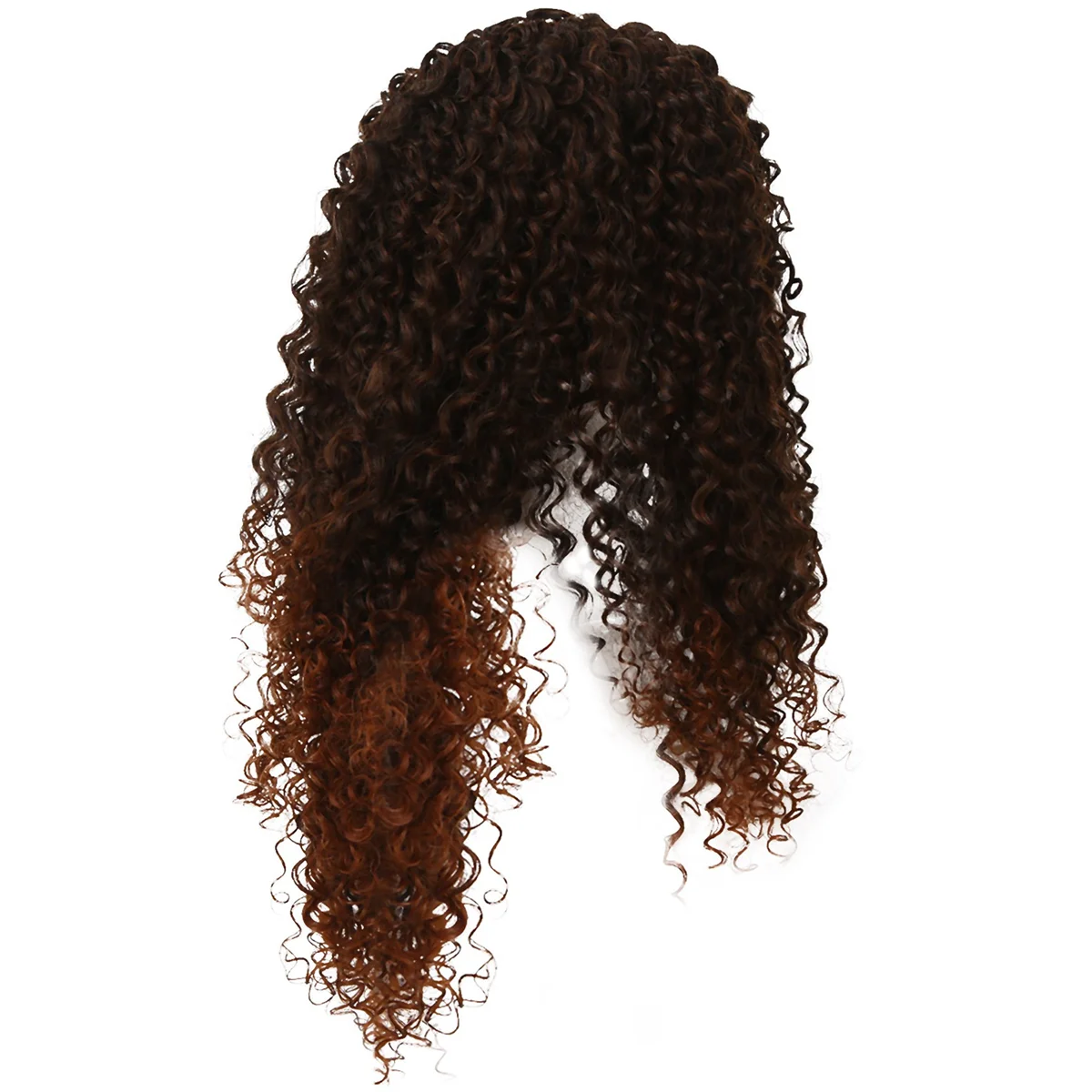 European and American Women 16Inch Curly Hair Chemical Fiber Small Area Hand-Woven Wig Brown Women'S Lace Front Wigs