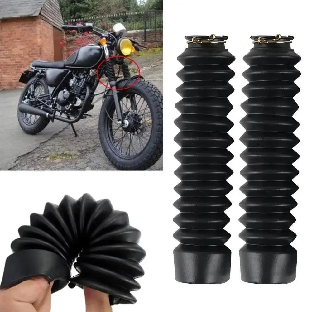 2x Fits Most Models Front Fork Cover Motorcycle 45MM Dust Cover Guard Gaiter Boots Shock Absorber Protector Rubber Off Road