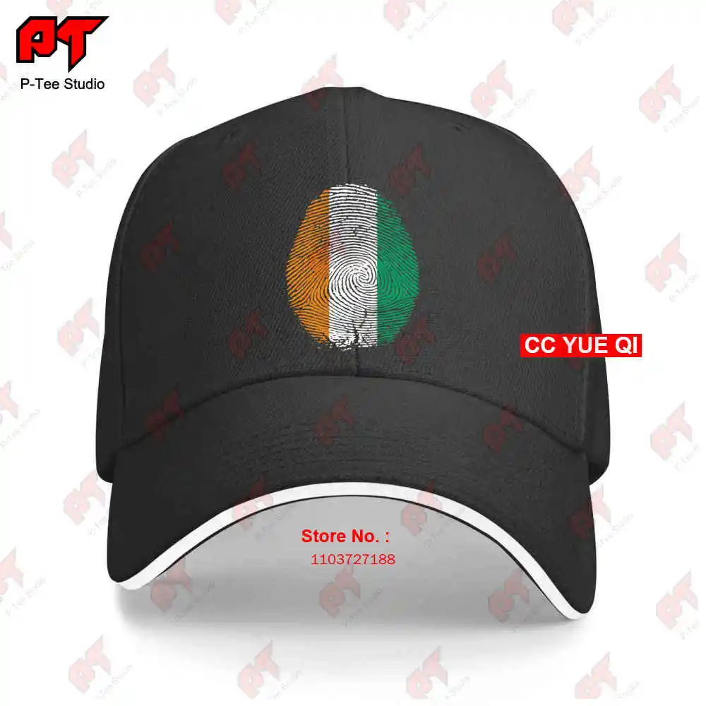 Ivory Coast Flag Fingerprint It Is In My Dna Ivorians Baseball Caps Truck Cap 0ZFA