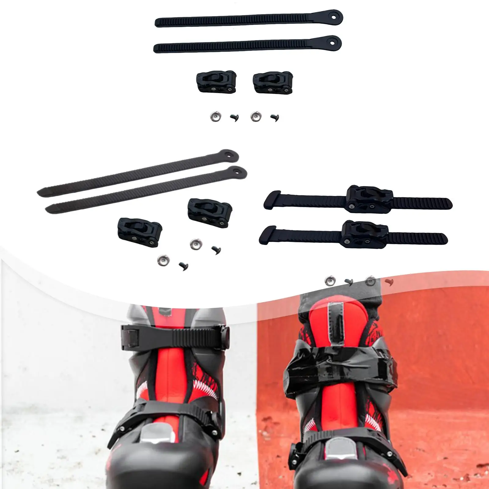 

Secure Inline Roller Skate Shoes Straps Buckle Set PVC Material Skating Accessories for Men Women Kids