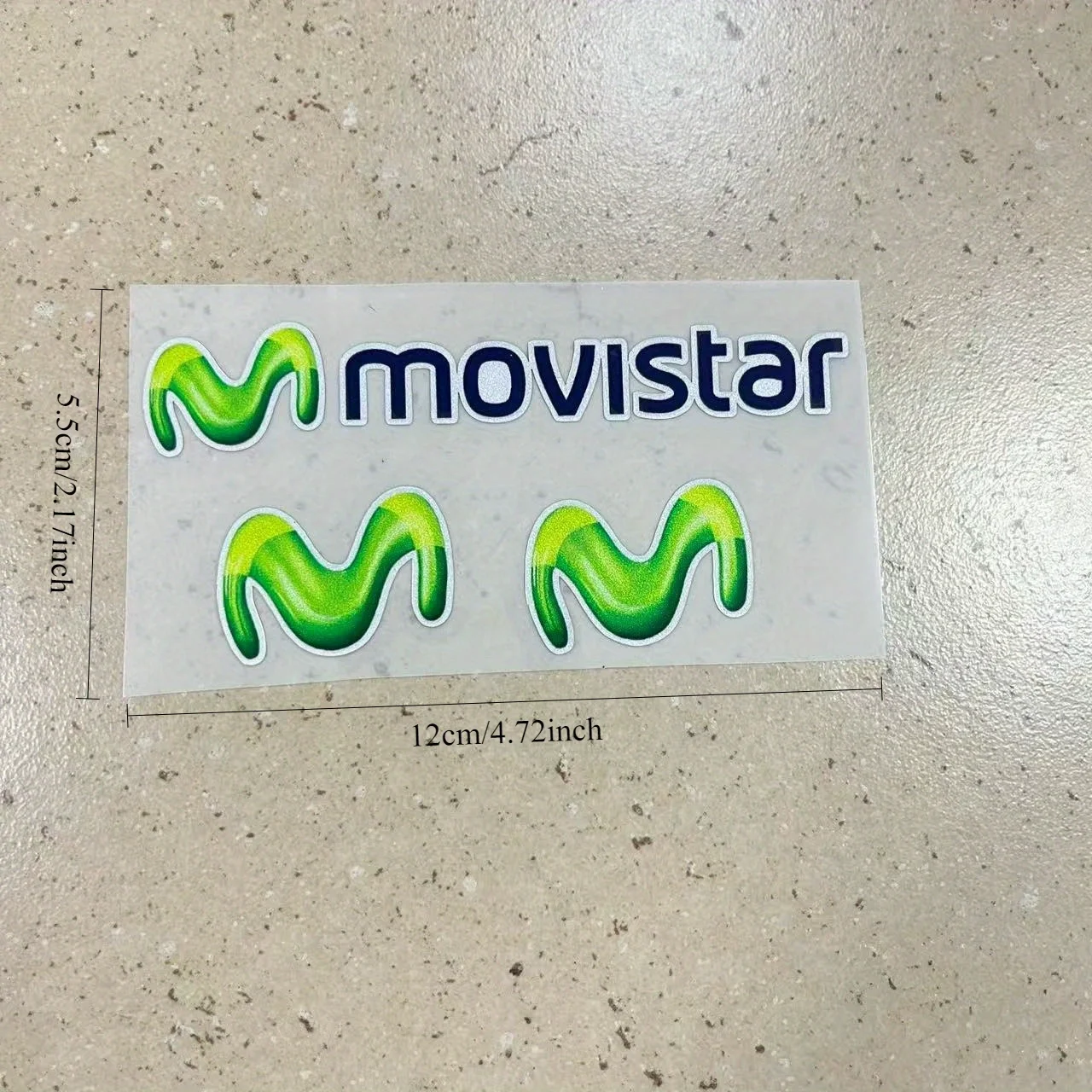 Movistar Green Wave Car Decals, Dark Gray Logo PVC Stickers, Self-Adhesive Easy Apply & Remove for Rear Bumper