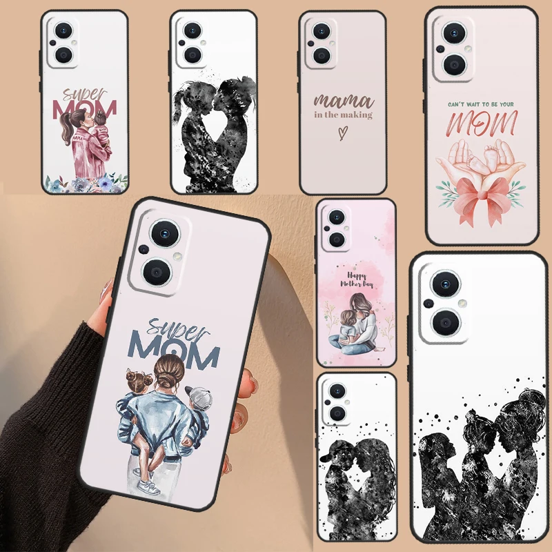 Super Mom Love Kid Case For OPPO Reno 8T 8 Pro 7 5 4 6 Lite 2Z 4Z 5Z OPPO Find X5 X6 Pro X2 Lite X3 Neo Cover