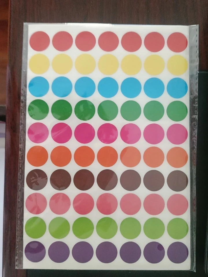 10Sheets Waterproof Colorful Circle Dot Stickers Self Adhesive Tag Labels Planner Notebook Sorting Marking Decorative Stickers