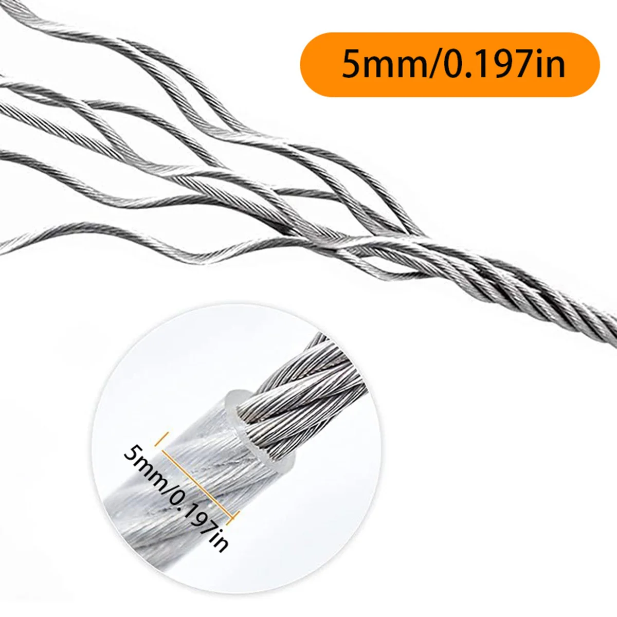 3m/5m Edelstahl-Hundeleine für hohe Beanspruchung, geeignet für kleine und große Hunde, bissfeste Stahlseil-Leine, Haustierleine. – Detail 10
