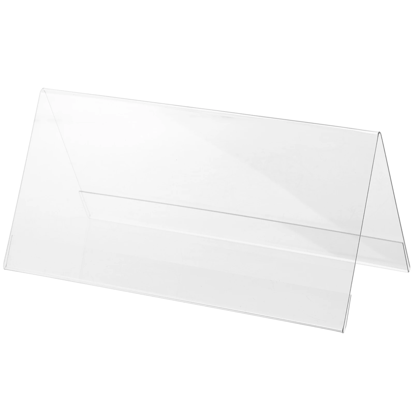 

Acrylic V-Shaped Conference Cards 10x18cm Transparent Triangle Seat Signs Desk Plate Banquet Party Business Table Decorations