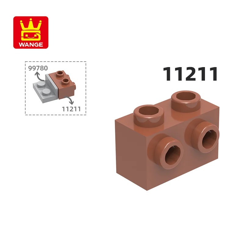 

Wange 11211 100 г/122 шт. модифицированный 1x2 с гвоздиками на боковом блоке аксессуары Moc совместимый кирпич «сделай сам» Детская игрушка в сборе