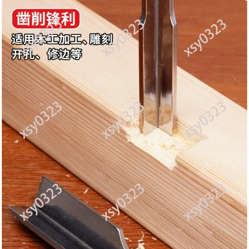 65 Manganese Steel Woodworking Chisel, Right Angle Mortise Chisel for Hinge Grooving and Carving