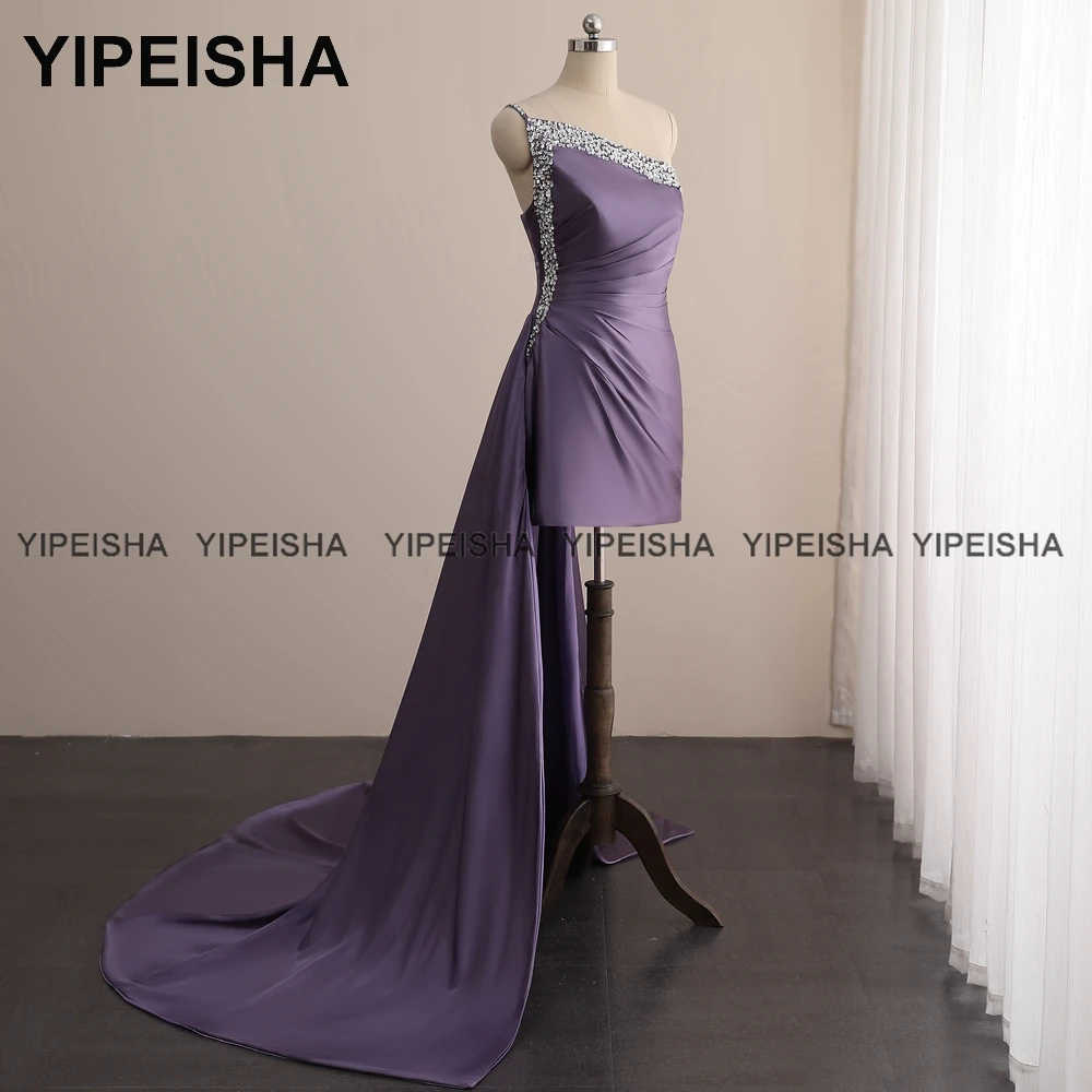 Yipeisha-Robe de Cocktail Courte Lavande, Tenue de Soirée Formelle Perlée, Quelle que soit la Gaine, Mini Robes de Concours, Photos Réelles