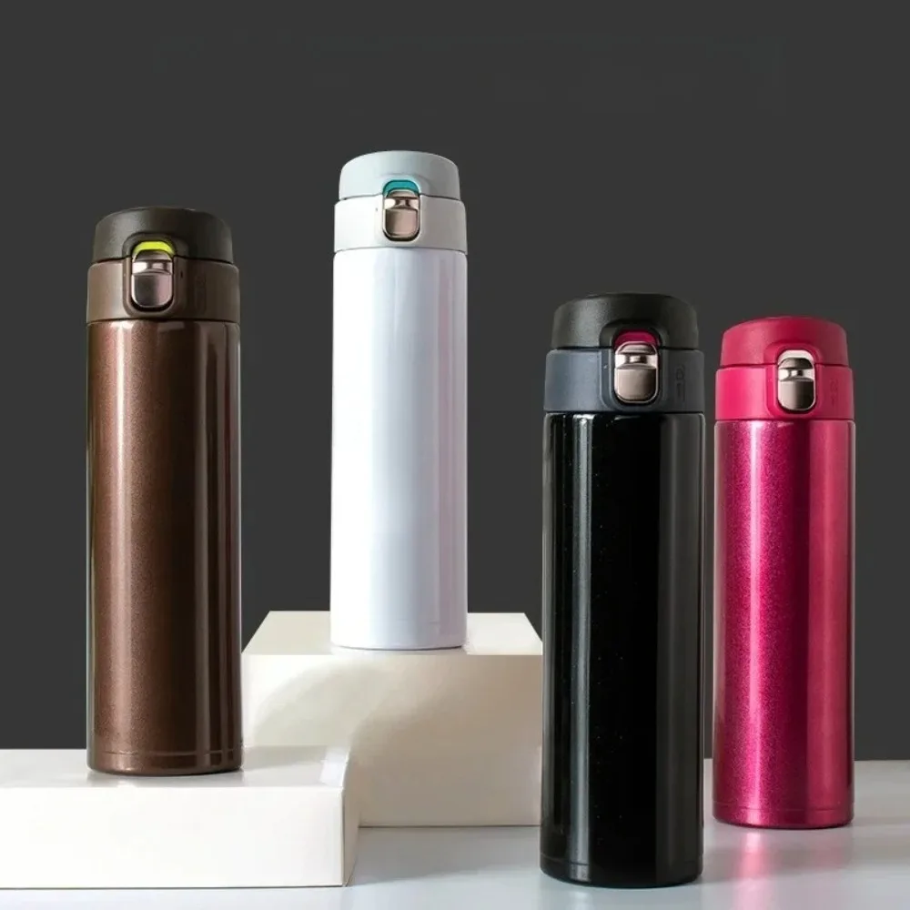 500M/16 Oz Insulated Mug Tritan Material Stainless Steel Metal Water Bottle Leakproof BPA Free Suitable for Hot and Cold Drinks