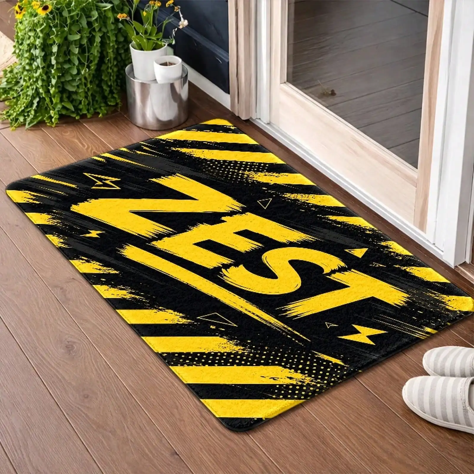 1pc,, ZEST Pattern Doormats, Durable, Stain - Resistant, - Washable, Bath Suitable Living Room, Bedroom, Office, Indoor, Bathroom, Balcony, Corridor, Porch