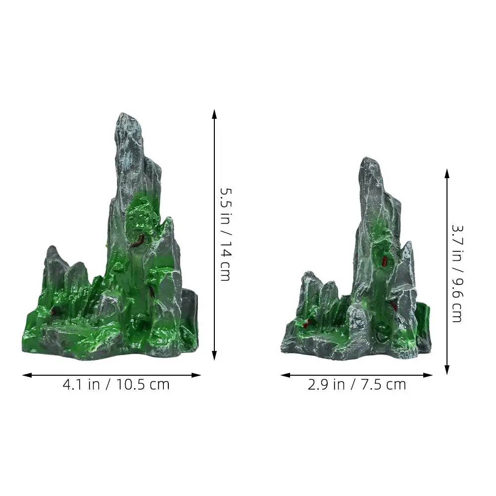 2Pcs Mini Rockery Small Zen Garden Decoration Artificial Mountain Landscape for Fish Tank Bonsai Terrarium Micro Landscape