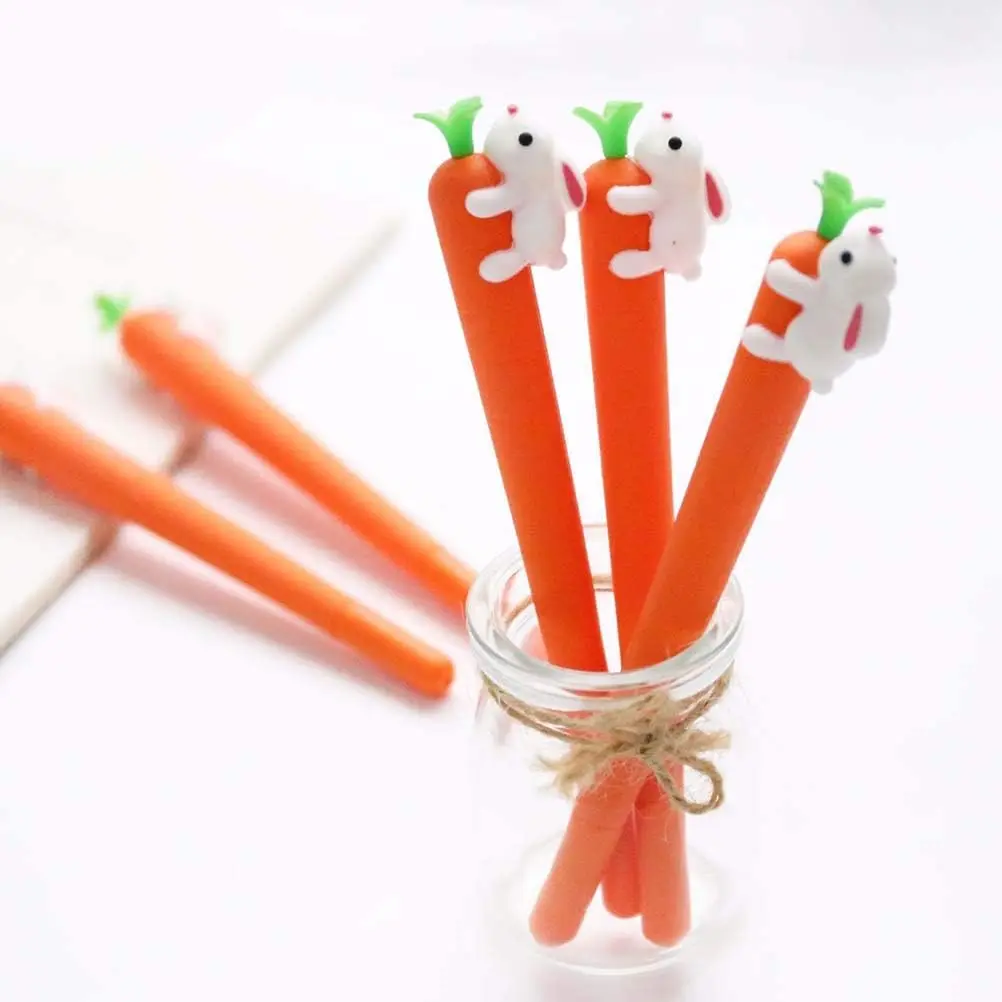 12 pcs Carrot Bunny Rabbit Gel ink Pen,Easter Gift Easter Party Decoration