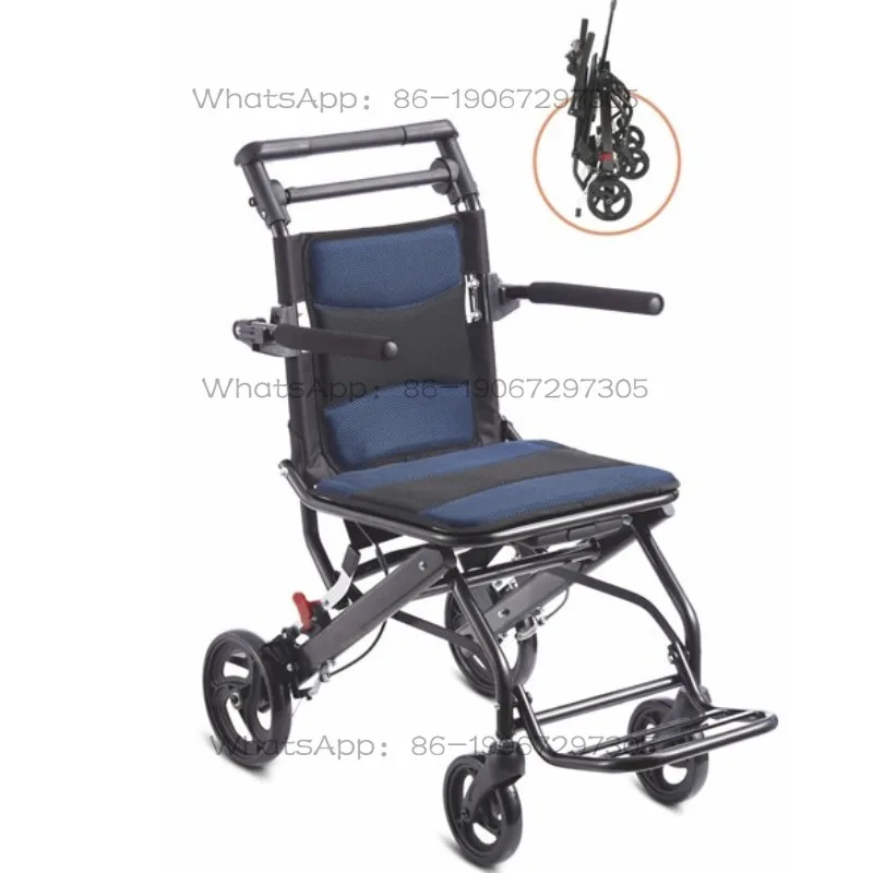 Small wheelchair the elderly portable household lightweight foldable travel wheel trolley