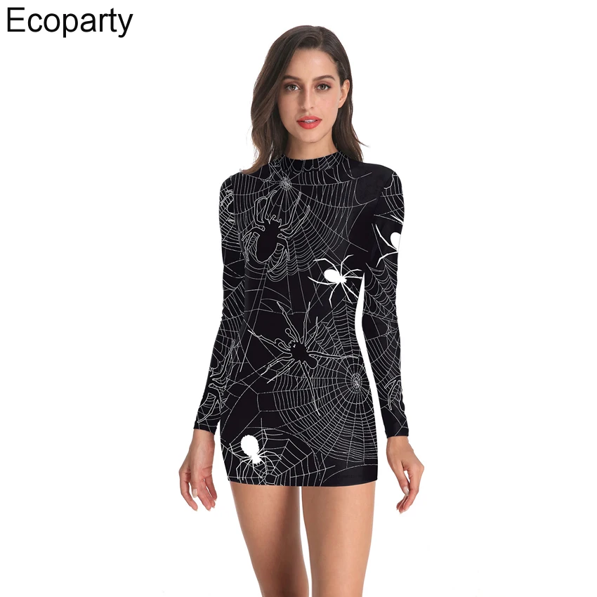 Disfraz de Halloween con estampado 3D de esqueleto aterrador para mujer, disfraz de zombi sangriento, juego de rol de enfermera de terror, Mini vestido Sexy Delgado, conjunto divertido