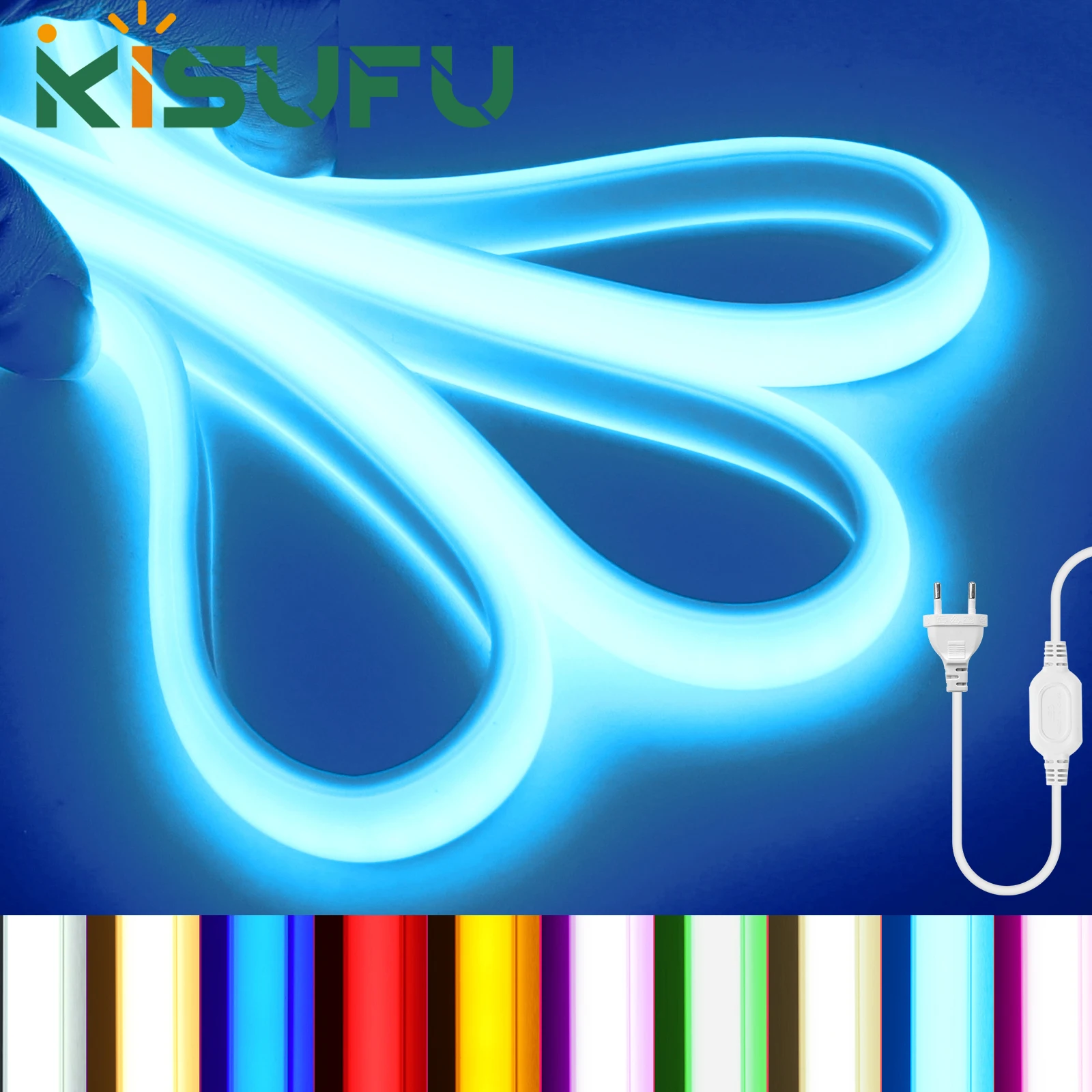 220V Waterproof COB LED Strip 288 LEDs/M Blue White Warm Pink Red Flexible Ribbon Neon Tape Indoor Outdoor Decor 50M 30M 20M 1M