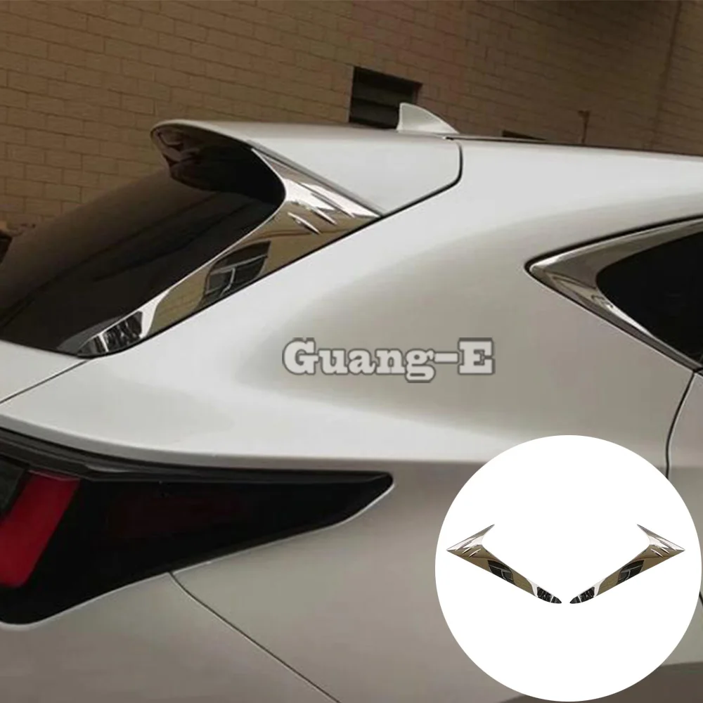 

ABS Chrome Car Rear Window Side Covers Tail Spoiler Side Triangle Wing Trim Panel For Lexus NX 250 260 350h 350 F 2022 2023 2024