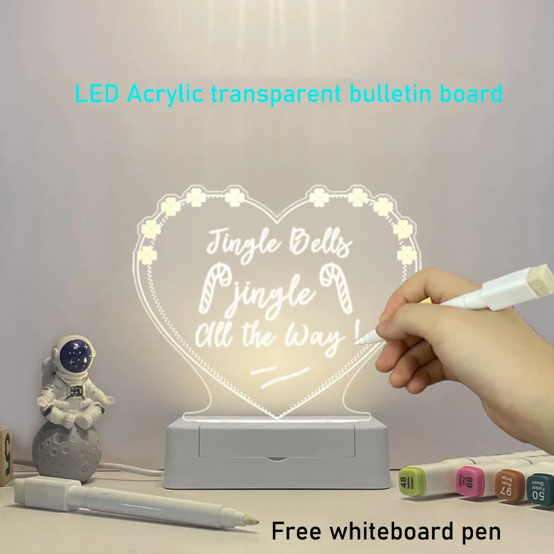 

Led Desk Lamp Display Board Erasable Memo Acrylic Luminous Night Light with Aromatherapy Message Board Home Desktop Decor Light