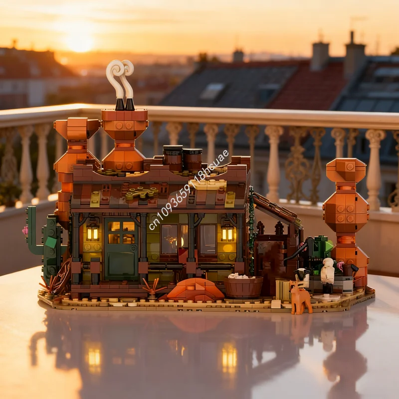 

1604 шт. MOC Red Rock Ranch, западная модель, строительные блоки, игрушки, конструкция, сборка, креативная идея для рождественского подарка, детский день рождения