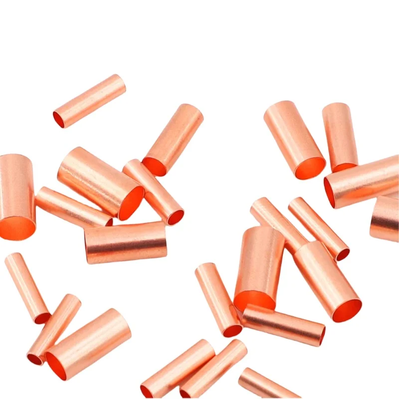 250pcs GT Copper Connecting Pipe Wire Joint Small Copper Tube Terminal Cable Lug  Butt Terminal Assortment Kit