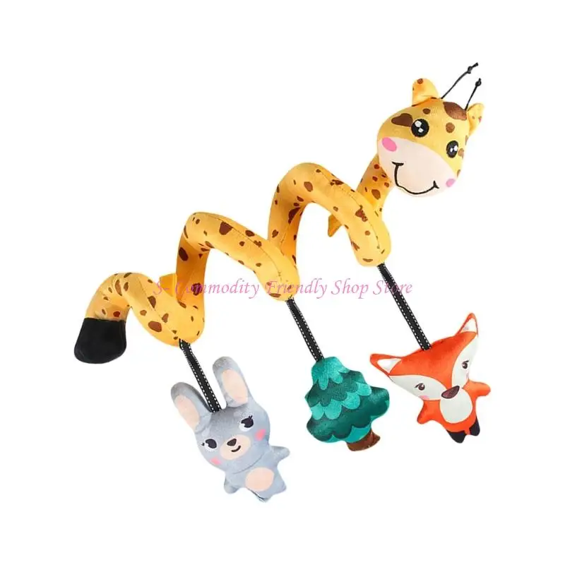 

85AE Cartoon Spirals Hanging Stroller Pendant Toy For Baby Travel Friendly Sensory Toy