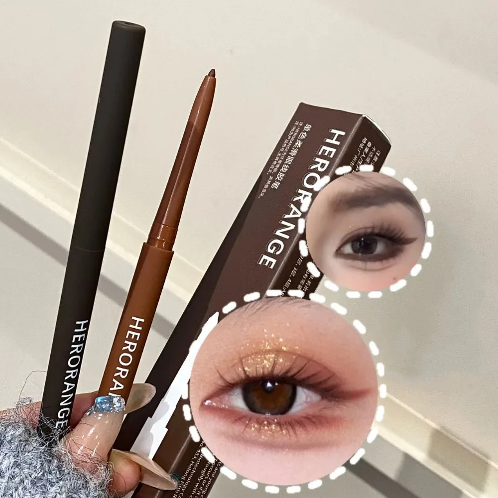 Ultrafeiner Gel-Eyeliner-Stift, Schwarz, Braun, unter Eyeliner-Stift, wasserdicht, matt, liegend, Seidenraupe, schnell trocknend, dauerhaftes Augen-Make-up