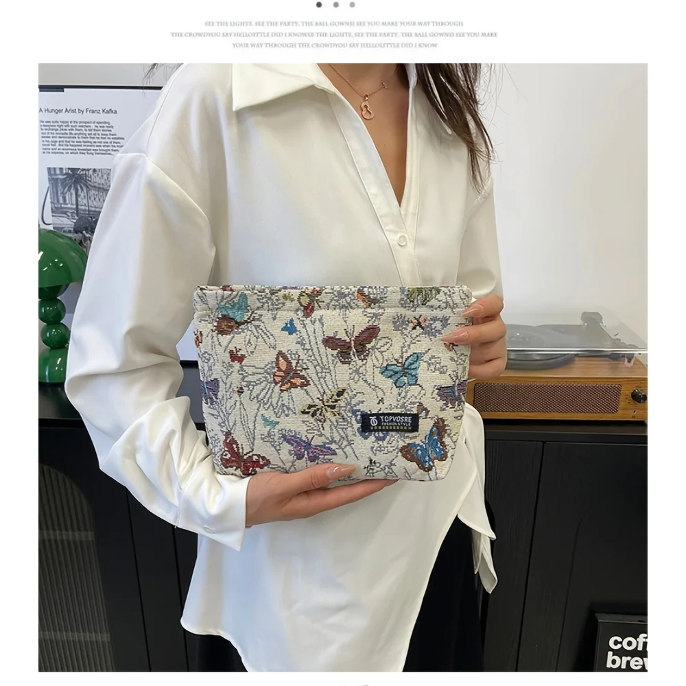 New trendy large-capacity handbag, ins-popular fresh and minimalist lipstick and toiletry organizer, cosmetic pouch.
