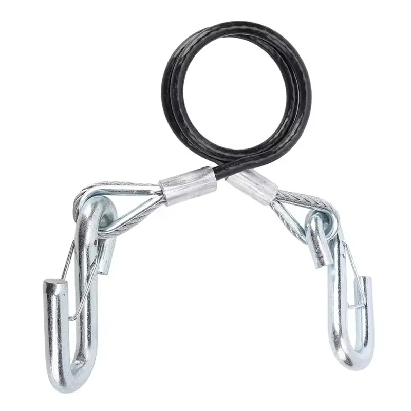 A02Q-For RV Trailer Safety Cable With 2 Hooks 3500Lbs Load Capacity Galvanized Iron High Strength