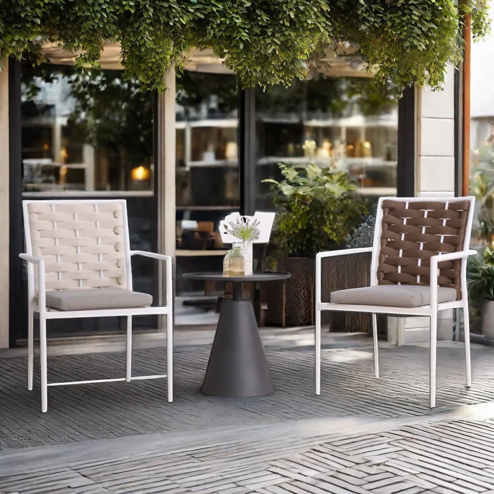 xx-Modern Portable Outdoor Leisure Rope Dining Chairs with Cushion Coffee Shops Restaurants Hotels Commercial Use-DARWIN Brand
