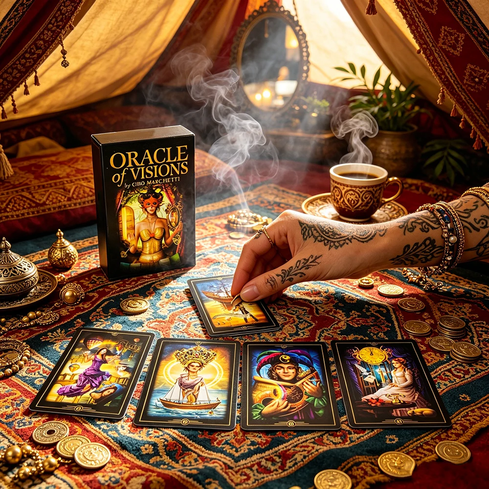 New Oracle Of Visions Cards 52 Deck Divination Metaphysics Oracle Cards, Ideal For Travel, Meditation & Spiritual Practices view 4