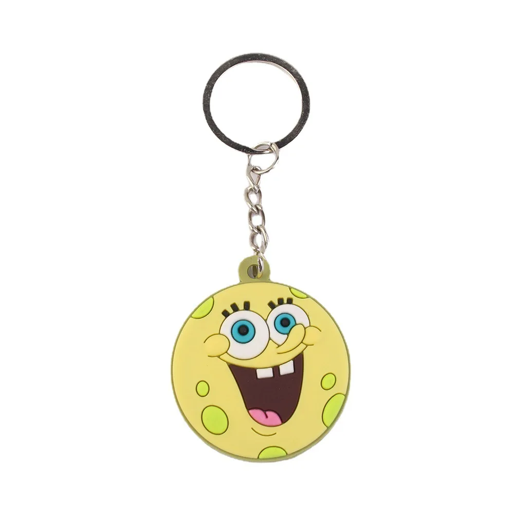 1 Stuk Pvc Spongebob Sleutelhanger Cartoon Figuur Patroon Sleutelhanger Trinket Kids Verjaardagscadeau