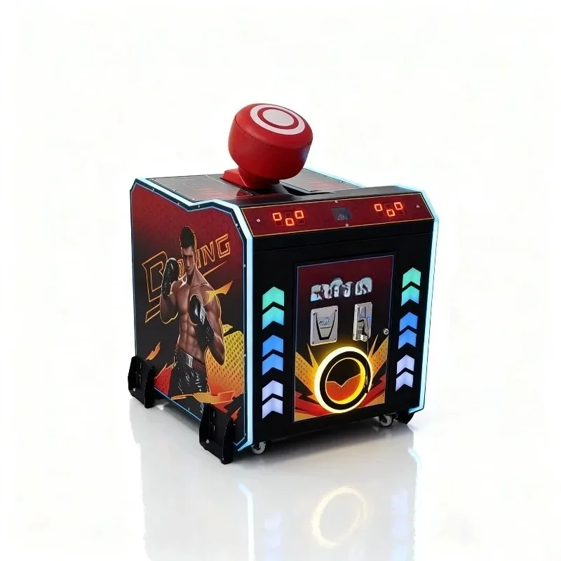 Custom Coin Operated Punch Machine Stainless Steel Plastic Boxing Arcade Game Machine LED Light Strength Testing Machine