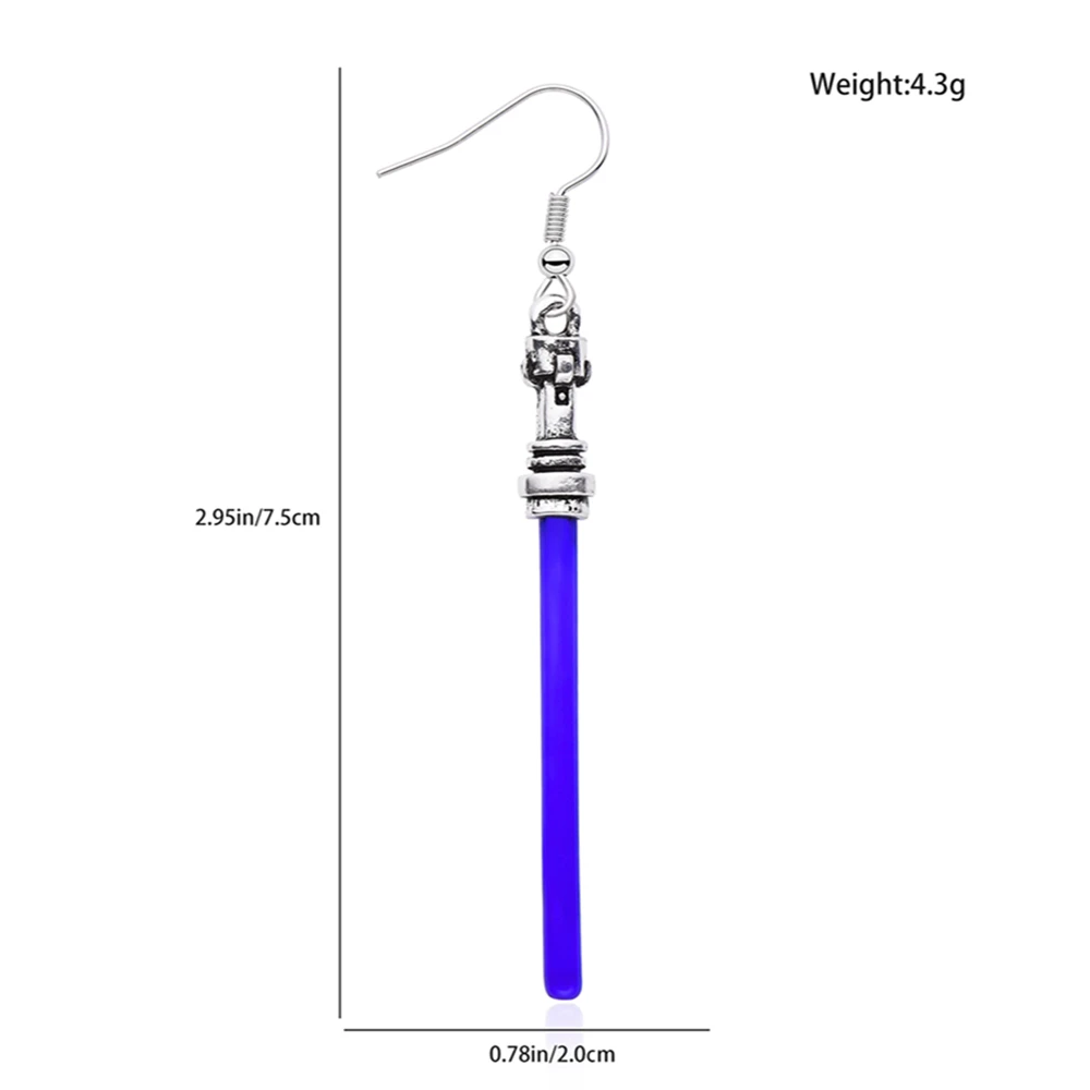 Catuni Wars the Lightsaber Dangle Earrings Personality Movie Cosplay Drop Earring Jewelry Accessories Gift for Women Girls Fans