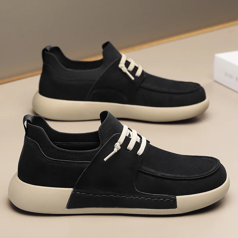 Solid Colour Spring Casual Shoes for Men Comfortable Anti Slip Sneakers Man Fashion Outdoor Youth Tide Male Board Class Footwear