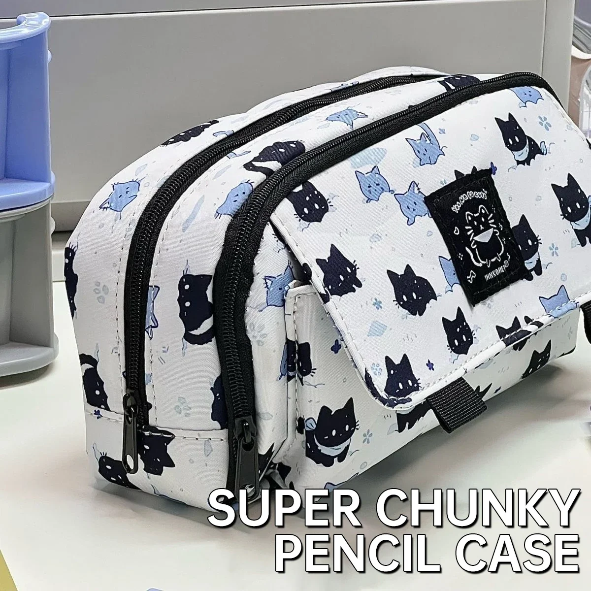Cute Cat Pencil Case Large Capacity Pencil Bag Multi Functional Storage Stationery Pencil Pouch Back to School Accessories Gift